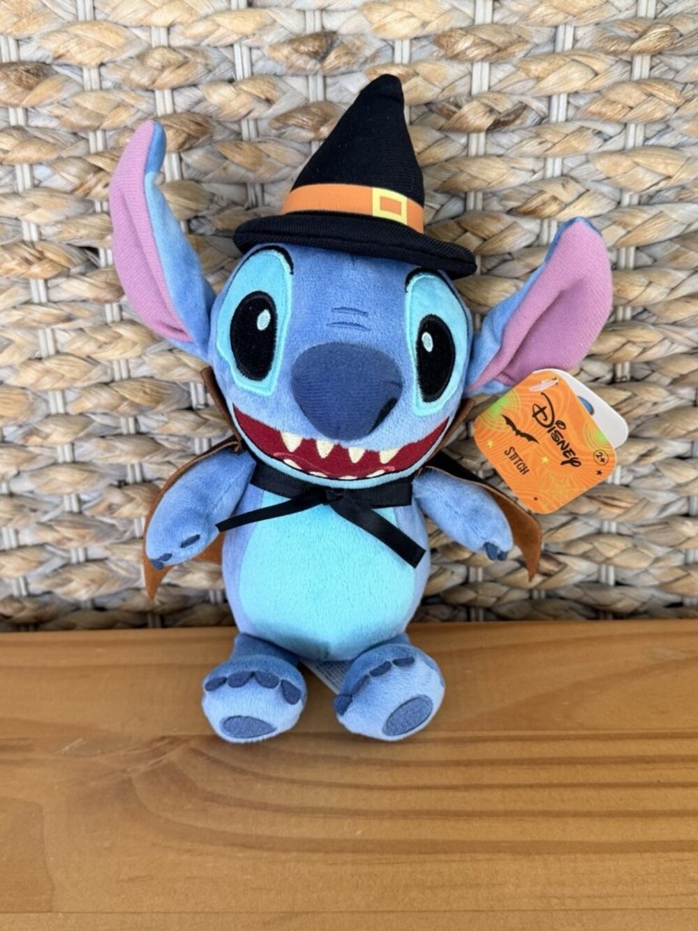 Disney Stitch Halloween Spooky Witch Hat Vampire Bat Cape 9" Small Plush